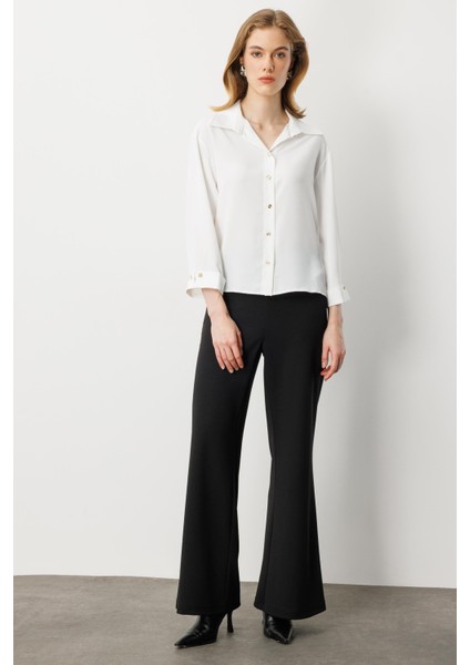 Truvakar Kol Taş Düğmeli Gömlek-Kemık