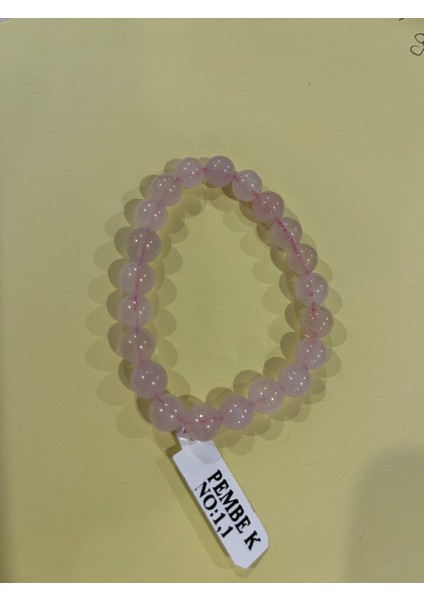 Pembe Kuvars Doğal Taş Kadın Bileklik – Sevgi ve Huzur Enerjisi