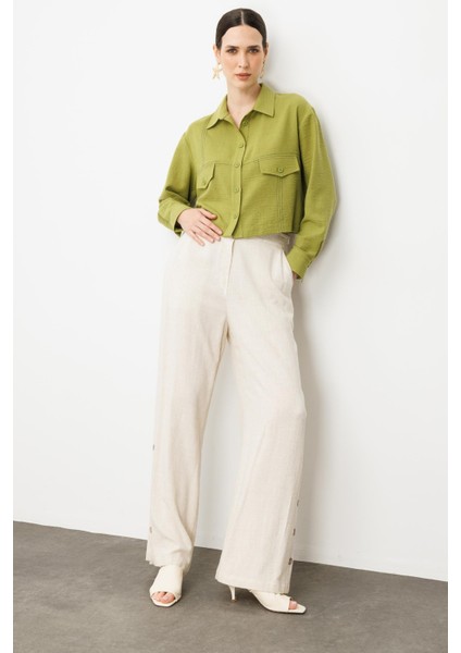 Cep Detay Crop Gömlek-Y.yeşili fiyatları