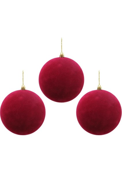 Kadife Yılbaşı Topu – Çam Ağacı Süsü Bordo 12 cm 3'lü fiyatları