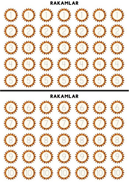 Okul Öncesi ve Birinci Sınıflar Için Alfabe-Sayılar Yaz-Sil Öğren Kartela Seti modelleri