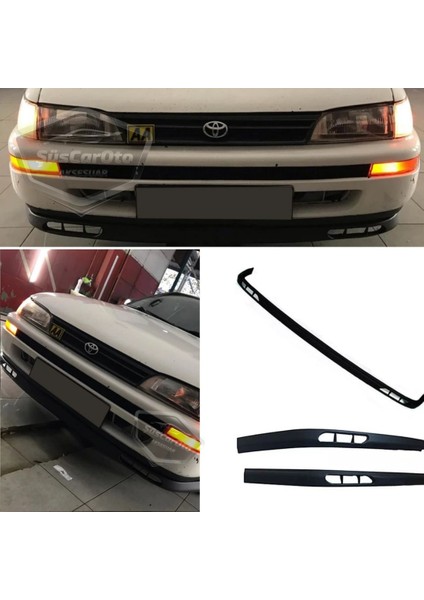 Toyota Corolla AE101 Efsane Kasa 1991-1998 Uyumlu Üniversal Laguna Lip Esnek Ön Lip 2 Parça Tampon Altı Dil Karlık Ön Ek modelleri