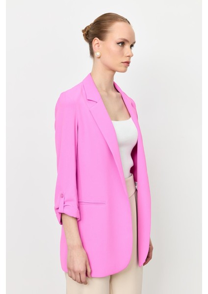 Kolu Düğme Detaylı Ceket-Pembe fiyatları