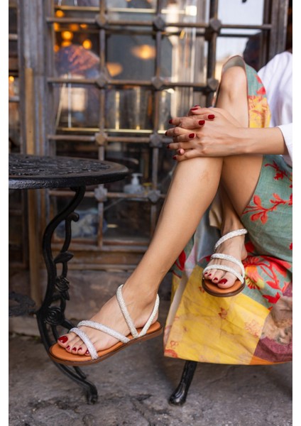 Mendesa Kadın Siyah Ithal Taş Sandalet