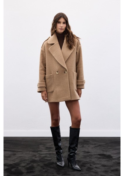 Buklet Kısa Kaban - Camel