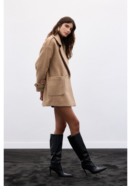 Buklet Kısa Kaban - Camel