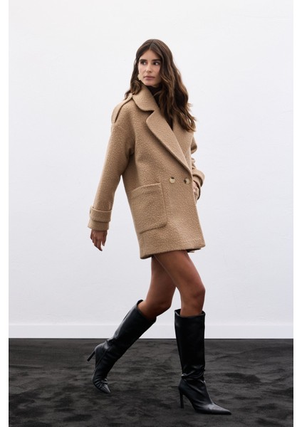 Buklet Kısa Kaban - Camel