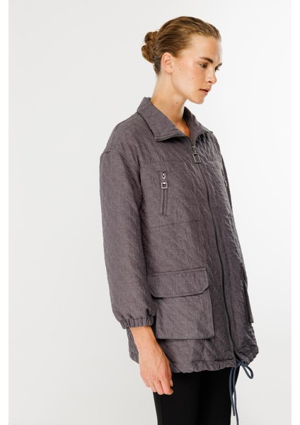 Cepli Kapitone Desen Spor Ceket-Antrasit indirimleri