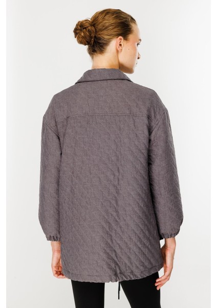 Cepli Kapitone Desen Spor Ceket-Antrasit