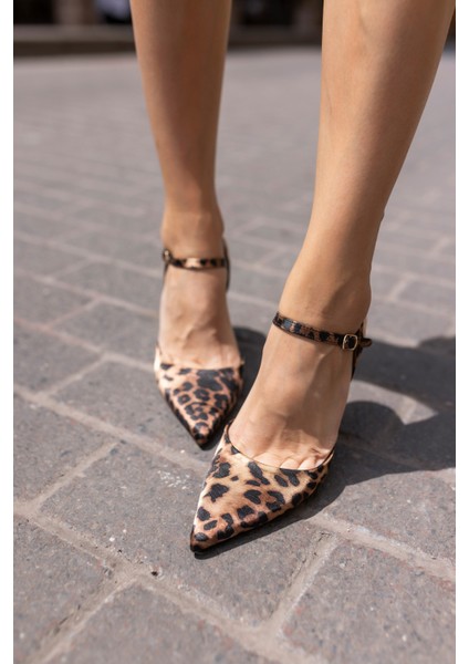 Visle Kadin Leopar Malzeme Topuklu Ayakkabi modelleri