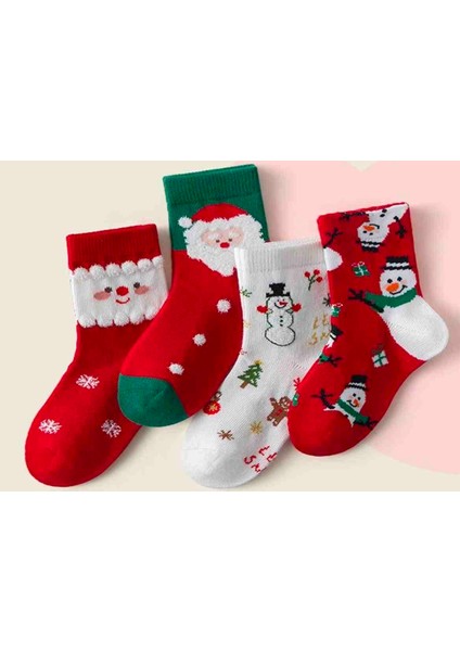 Yılbaşı Çocuk Çorabı 4'lü