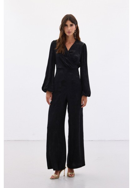 Desenli Kruvaze Tulum - Siyah fırsatları