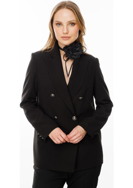 Kruvaze Yaka Klasik Ceket-Siyah modelleri