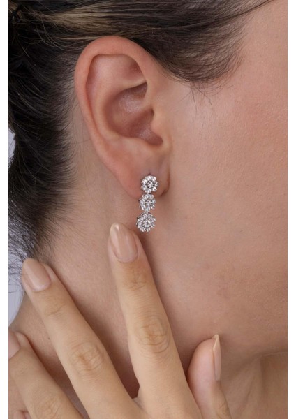 Papatya Montürlü Rodyum Kaplama 925 Ayar Gümüş Küpe fiyatları