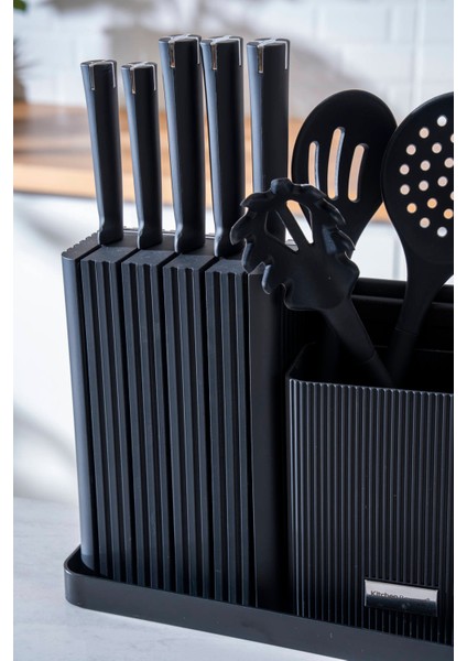 Cooper 14 Parça Standlı Kesme Tahtası Servis ve Bıçak Seti fiyatları