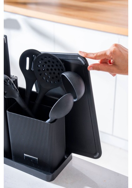 Cooper 14 Parça Standlı Kesme Tahtası Servis ve Bıçak Seti fırsatları