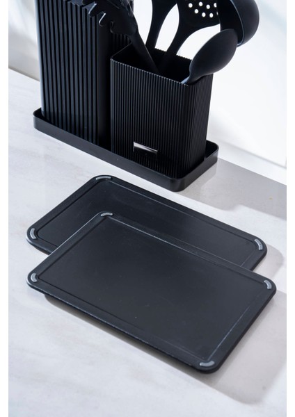 Cooper 14 Parça Standlı Kesme Tahtası Servis ve Bıçak Seti indirimleri