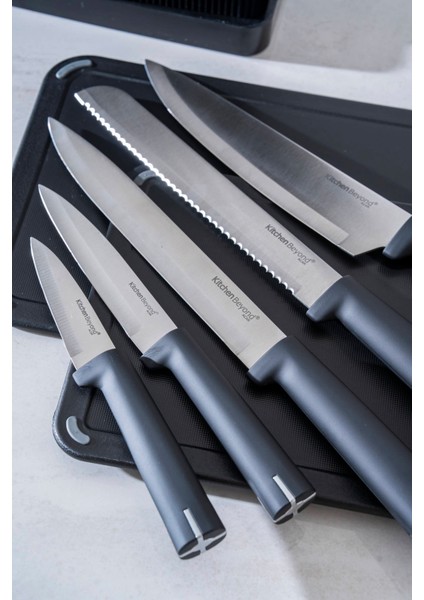 Cooper 14 Parça Standlı Kesme Tahtası Servis ve Bıçak Seti