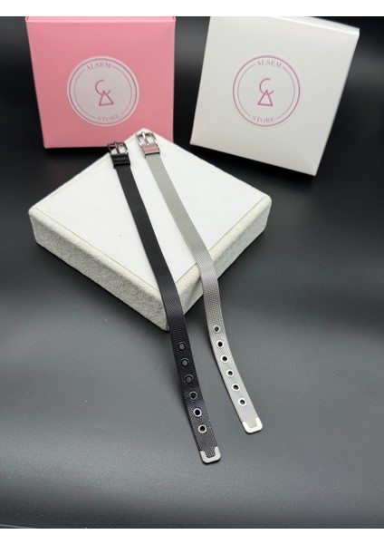 925 Ayar Gümüş Kaplama Ince Metal Mesh Örgü Bileklik , Erkek Hasır Bileklik , Sevgiliye Hediye