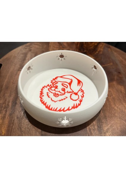 Noel Baba Kase – Dekoratif Yılbaşı Temalı Şekerlik / Sunum Kabı | 3D Baskı Yılbaşı Dekoru