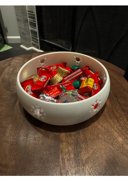 Noel Baba Kase – Dekoratif Yılbaşı Temalı Şekerlik / Sunum Kabı | 3D Baskı Yılbaşı Dekoru modelleri