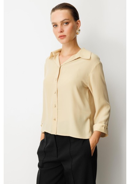 Truvakar Kol Taş Düğmeli Gömlek-Sarı modelleri