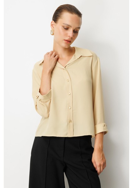 Truvakar Kol Taş Düğmeli Gömlek-Sarı indirimleri