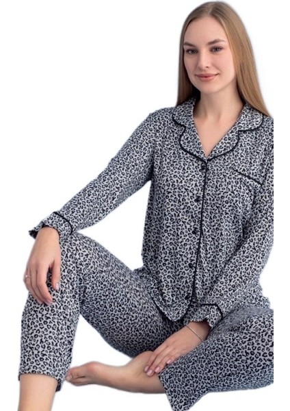 Bianca Notte Leopar Kadın Pijama Takımı Yumuşak Dokulu S/2xl modelleri