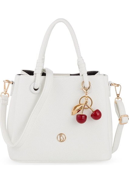 Logo Detaylı Beyaz Kadın El Çantası Riv 145-R