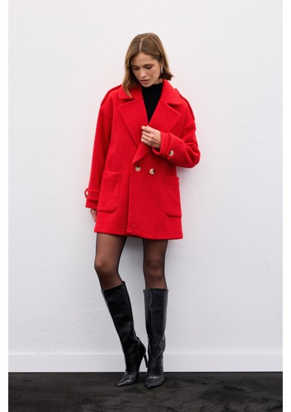 Buklet Kısa Kaban - Kırmızı fiyatları