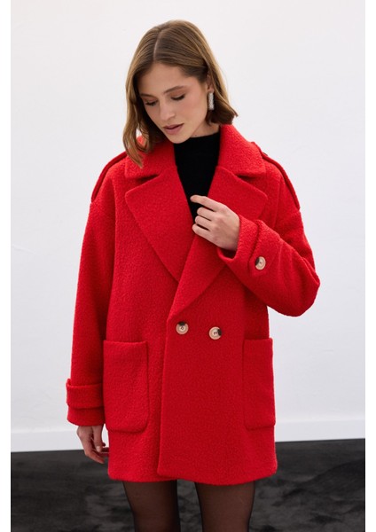 Buklet Kısa Kaban - Kırmızı indirimleri