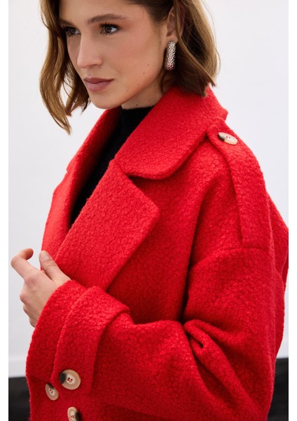 Buklet Kısa Kaban - Kırmızı