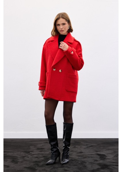 Buklet Kısa Kaban - Kırmızı