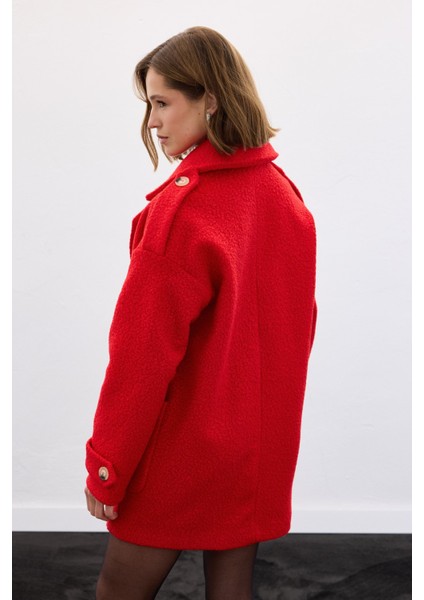 Buklet Kısa Kaban - Kırmızı