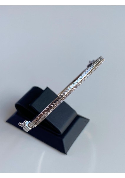 14 Ayar Altın Çift Tur Taşlı Cartier Bileklik