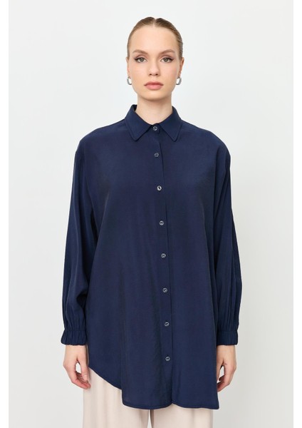 Kolları Lastik Detay Uzun Gömlek-Lacı modelleri