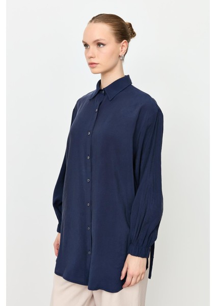 Kolları Lastik Detay Uzun Gömlek-Lacı fırsatları