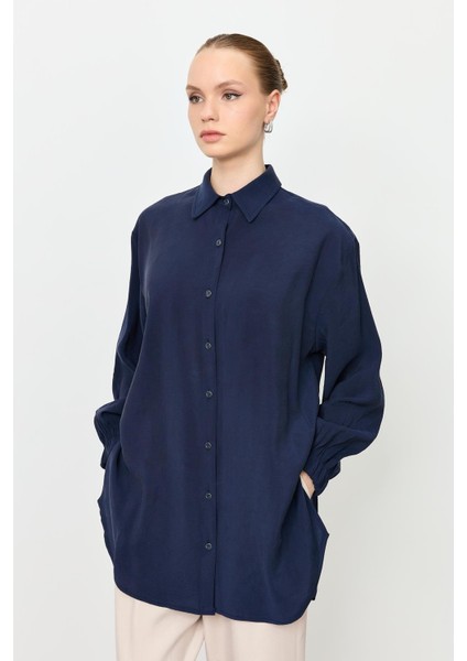 Kolları Lastik Detay Uzun Gömlek-Lacı indirimleri