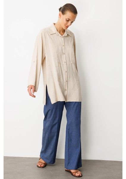 Yırtmaç Detay Modal Gömlek-Taş modelleri