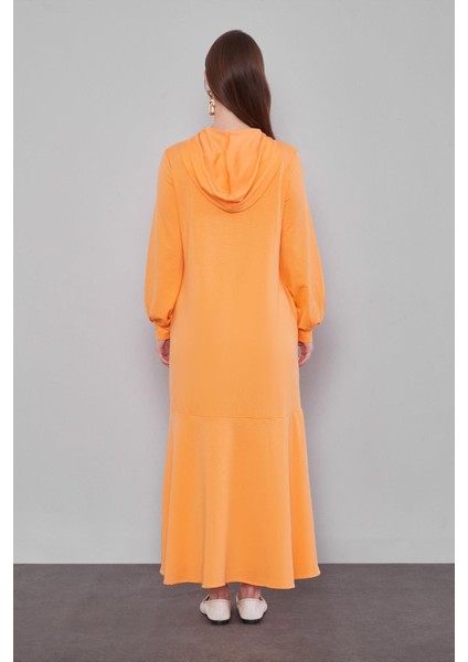 Yavruağzı Kapuşonlu Gizli Cep Detaylı Elbise fırsatları