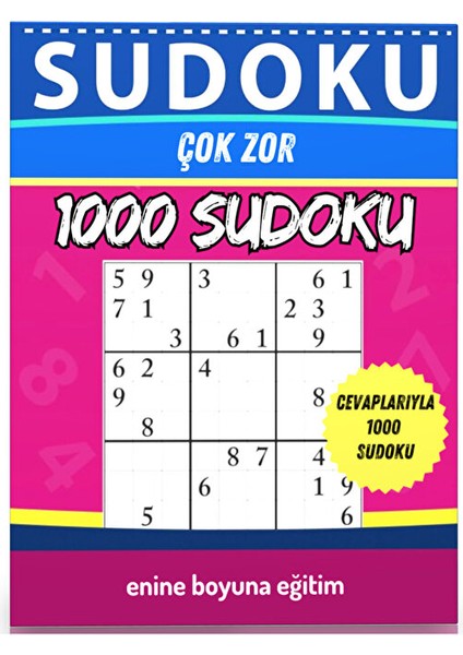 Çok Zor Sudoku Kitabı (1000 Sudoku Cevaplarıyla)