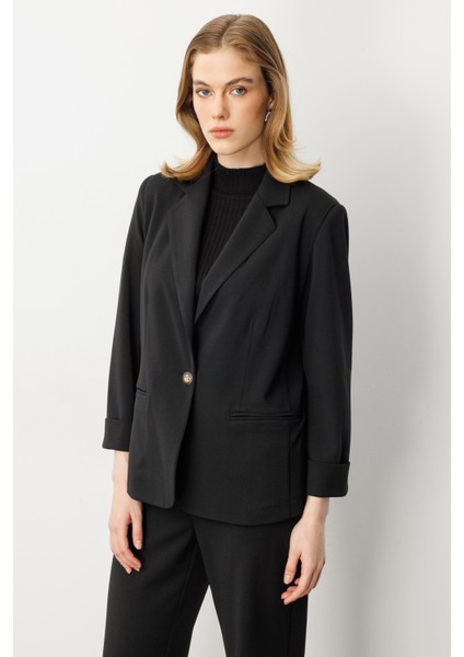 Truvakar Kol Tek Düğme Ceket-Siyah modelleri
