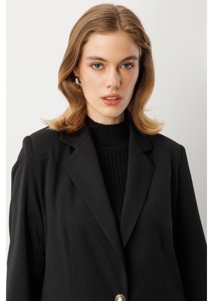 Truvakar Kol Tek Düğme Ceket-Siyah indirimleri