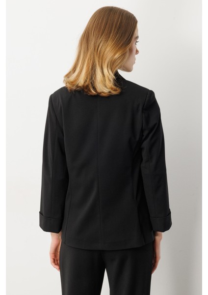 Truvakar Kol Tek Düğme Ceket-Siyah