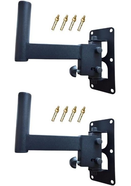 2 Adet Hoparlör Duvar Sehpası Standı - Hareketli Hoparlör Askısı Askı Aparatı - Kısa