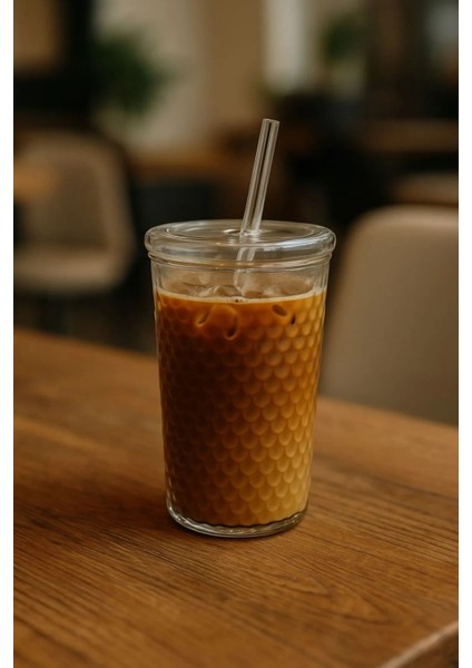 Squama 650 ml Cam Kapaklı Borosilikat Kahve Bardağı – Pipetli Soğuk & Sıcak İçecek Bardağı fiyatları