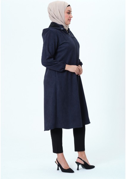 Beyzanur Kadın Büyük Beden Süet Kumaş Kapüşonlu Spor Mevsimlik Kap fiyatları