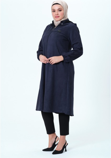 Beyzanur Kadın Büyük Beden Süet Kumaş Kapüşonlu Spor Mevsimlik Kap modelleri