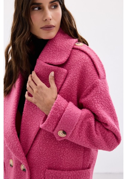 Buklet Kısa Kaban - Fuşya