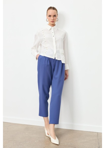 Zımba Şerit Detaylı Gömlek-Ekru modelleri